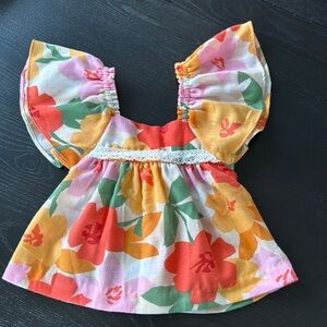 Floral Baby Dress with Ruffled Sleeves